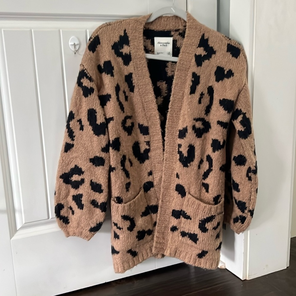 Leopard print cardigan from Abercrombie & Fitch. size xs but runs big!